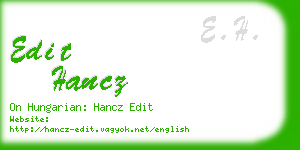 edit hancz business card